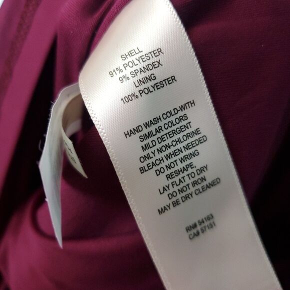 Eliza J Burgundy Long Sleeve Gathered Waist Midi Dress Size 2 - Picture 8 of 8